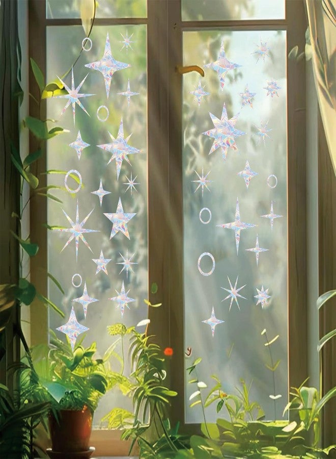 SHAWULA 33PCS Star Window Stickers Prevent Birds from Hitting Windows, Rainbow Sun Catcher Stickers No Glue Required, Non-Adhesive Reusable Vinyl Rainbow Stickers - Image 5